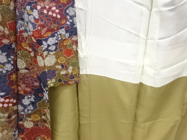  縮緬地　道長取りに辻ヶ花模様　小紋着物